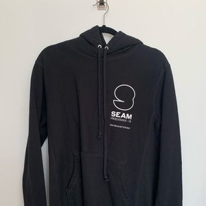 Seam black hoodie